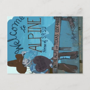 Carte Postale Affiche de bienvenue Alpine, TX