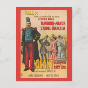 Carte Postale Affiche De Cirque De Foule Admirant Un Soldat Fran