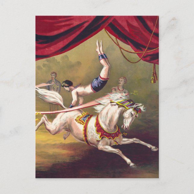 Carte Postale Affiche de cirque montrant l'acrobate se produisan (Devant)