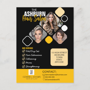 Carte Postale Affiche de coiffeur conception personnalisée en no