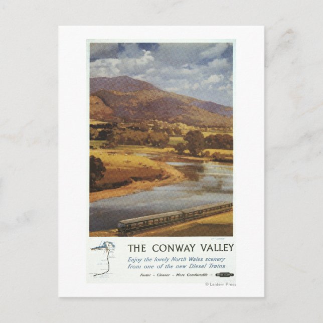 Carte Postale Affiche de Conway Valley Scene British Railways (Devant)