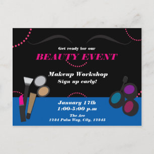 Carte Postale Affiche de flyer d'atelier d'événement de beauté d