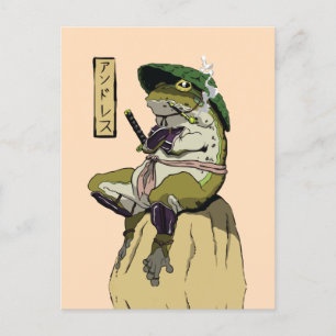 Carte Postale Affiche de grenouille samouraï sur toile imprimée