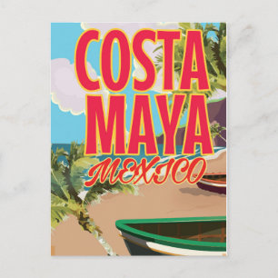 Carte Postale Affiche de la plage de Costa Maya au Mexique