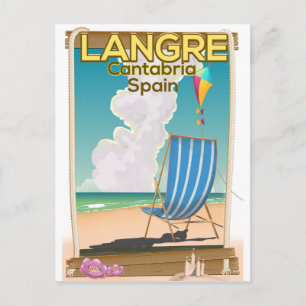 Carte Postale Affiche de la plage de Langre, Cantabrie Espagne