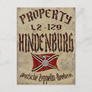 Carte Postale Affiche de la propriété en détresse du Hindenburg