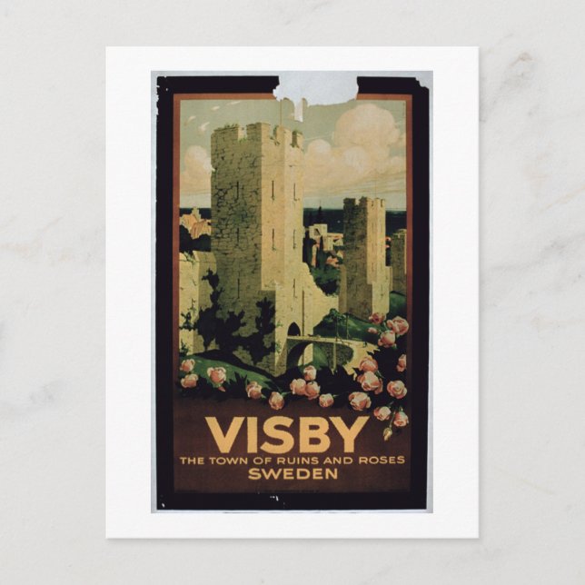 Carte Postale Affiche de la ville de Visby, Suède (colo (Devant)