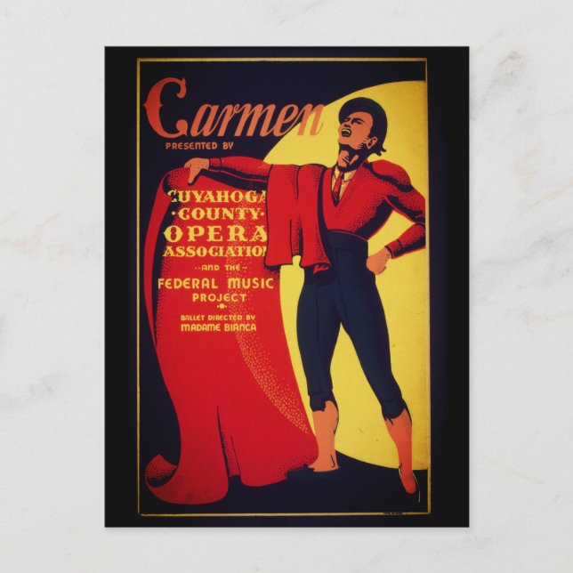 Carte Postale Affiche de l'opéra Carmen (Devant)
