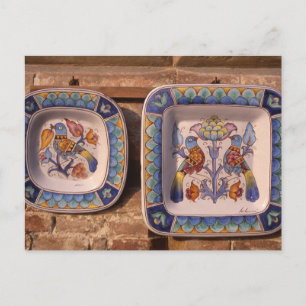 Carte Postale Affiche de motif de colombe sur poterie traditionn