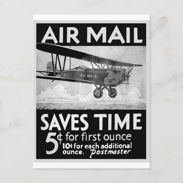 Carte Postale Affiche de par avion (Devant)