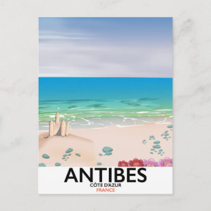 Carte Postale Affiche de plage d'Antibes France