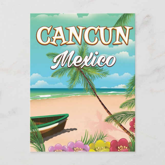 Carte Postale Affiche de plage de Cancun au Mexique (Devant)
