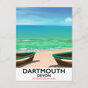 Carte Postale Affiche de plage de Dartmouth Devon