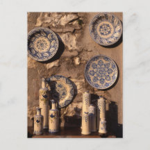Affiche de poterie bleue et crème d'Ombrie