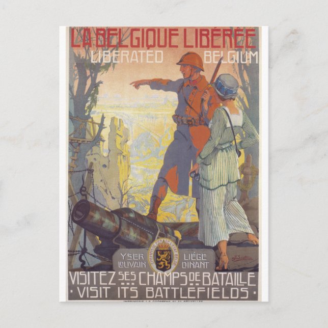 Carte Postale Affiche de propagande de la Belgique libérée (Devant)