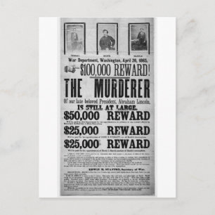 Carte Postale Affiche de recherche Conspirateurs de l'assassinat
