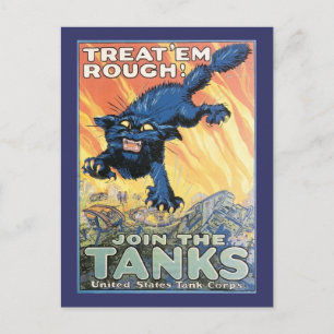 Carte Postale Affiche de recrutement du Corps des chars vintages