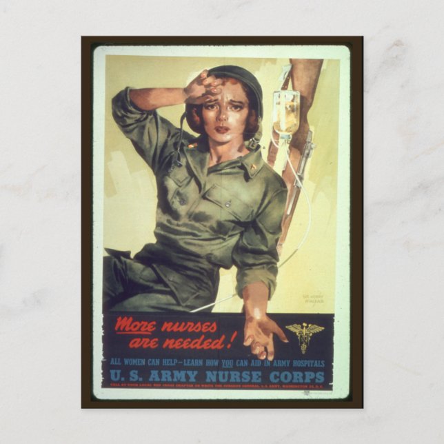 Carte Postale Affiche de recrutement en soins infirmiers WW - Ar (Devant)