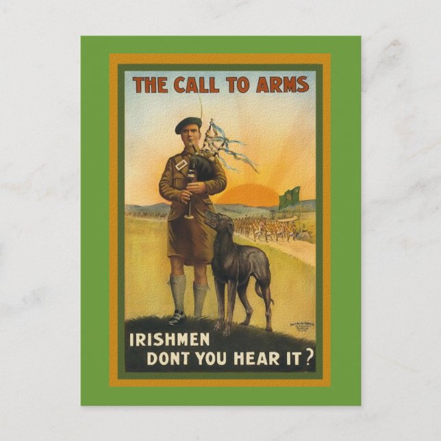 Carte Postale Affiche de recrutement irlandais de la Première Gu (Devant)
