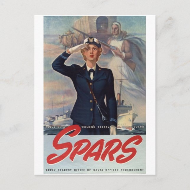 Carte Postale Affiche de recrutement militaire de la WWII -- Fem (Devant)