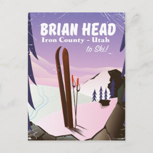 Carte Postale Affiche de ski de Brian Head, comté d'Iron Utah, É