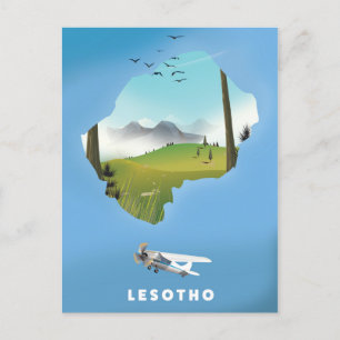 Carte Postale affiche de ski en Afrique du Sud Lesotho