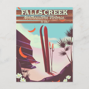 Carte Postale Affiche de ski Falls Creek, nord-est de l'Australi