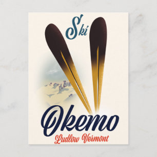 Carte Postale Affiche de ski Okemo Ludlow Vermont