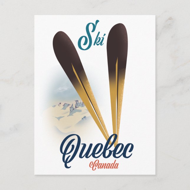 Carte Postale affiche de ski Québec Canada (Devant)
