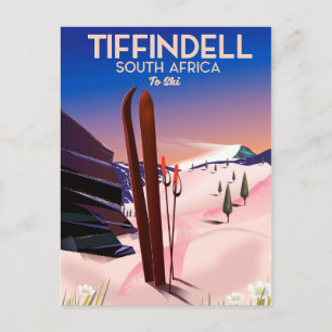 Carte Postale Affiche de ski Tiffindell Afrique du Sud