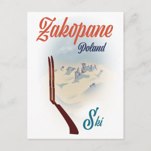 Carte Postale Affiche de ski Zakopane Pologne
