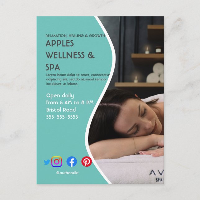 Carte Postale affiche de spa de santé flyer centre de bien-être  (Devant)