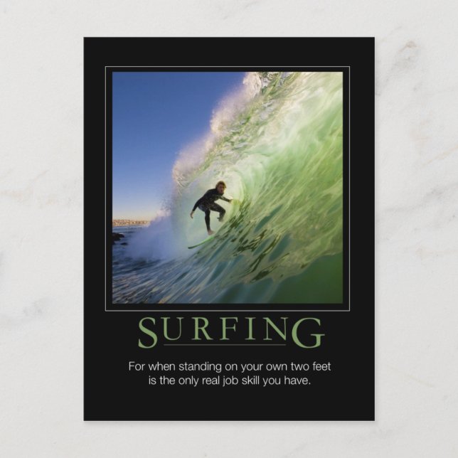 Carte Postale Affiche de Surfing_Demotivational (Devant)
