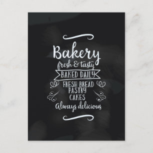 Carte Postale Affiche de tableau craie de boulangerie de style v