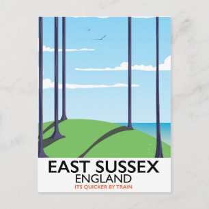 Carte Postale Affiche de train de l'East Sussex, Angleterre