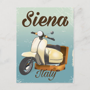Carte Postale Affiche de vacances à moto à Sienne Italie