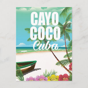 Carte Postale Affiche de vacances de plage cubaines à Cayo Coco