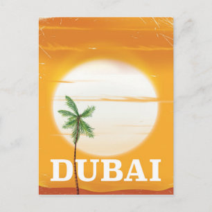 Carte Postale Affiche de vacances de style vintage de Dubaï
