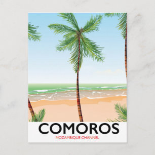 Carte Postale Affiche de vacances des îles Comores.