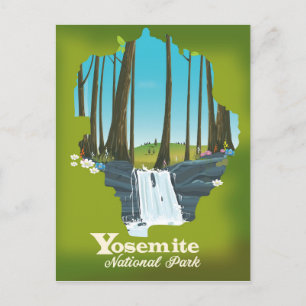 Carte Postale Affiche de vacances du parc national de Yosemite.