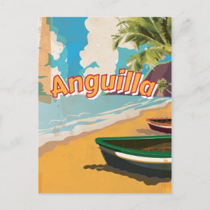 Carte Postale Affiche de vacances vintage d'Anguilla