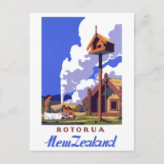 Carte Postale Affiche de Vintage voyage de la Nouvelle Zélande