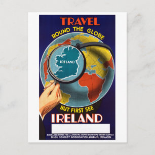 Carte Postale Affiche de Vintage voyage restaurée en Irlande