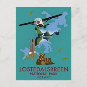Carte Postale Affiche de vol du parc national de Jostedalsbreen