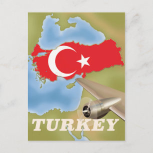 Carte Postale Affiche de vol vintage pour la Turquie