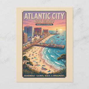 Carte Postale Affiche de voyage à Atlantic City, New Jersey