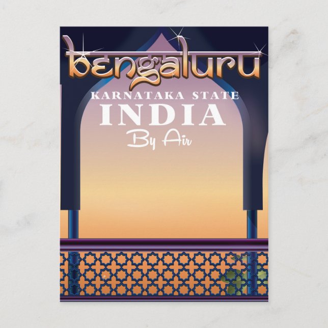 Carte Postale Affiche de voyage à Bengaluru, Inde (Devant)