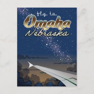 Carte Postale Affiche de voyage aérien vintage Omaha, Nebraska