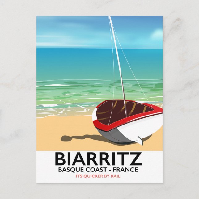 Carte Postale Affiche de voyage de Biarritz France Beach (Devant)