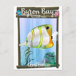 Carte Postale Affiche de voyage de Byron Bay Australie.